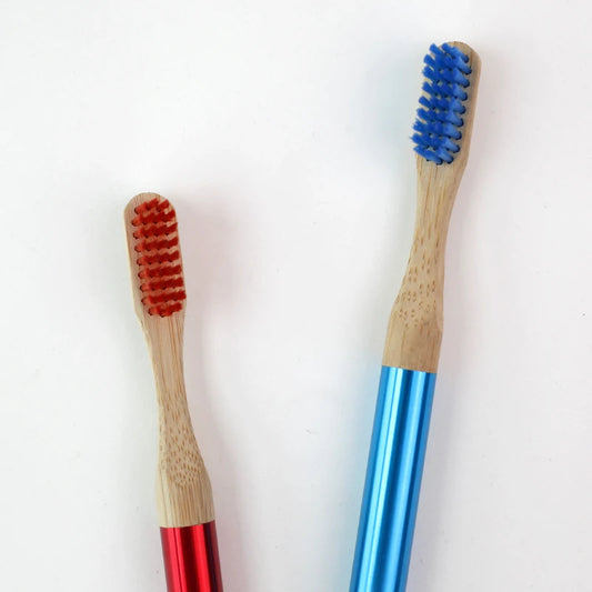 Eco-Friendly Bamboo Toothbrush – Aluminum Handle & Replaceable Head